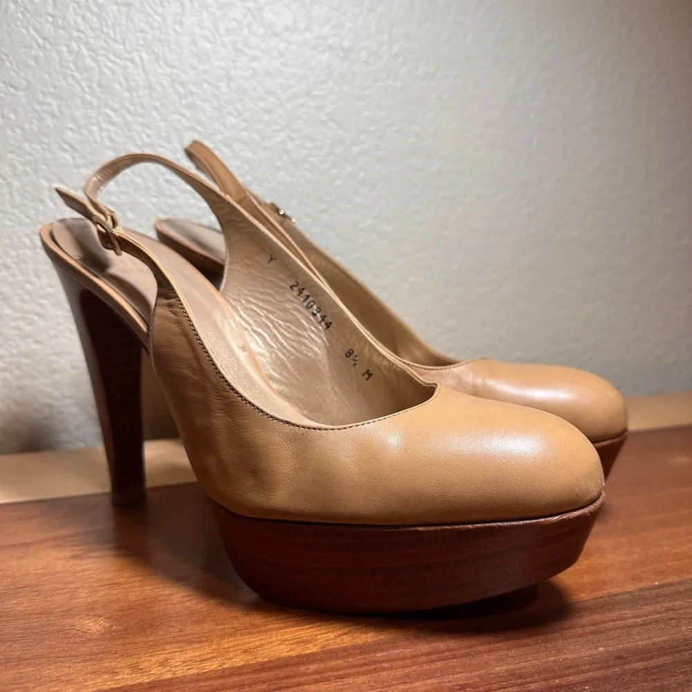 STUART WEITZMAN Platform Slingback Heels. Size 8.5 Perfect for a fun night out!! - Picture 2 of 8